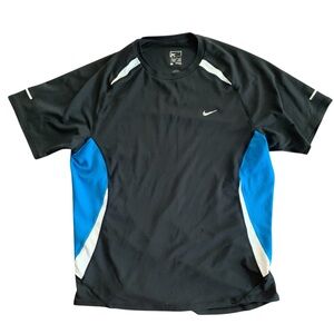 Nike Black and Blue Short Sleeve Tee